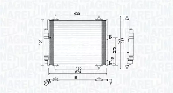 MAGNETI MARELLI CHŁODNICA KLIMATYZACJI 350203886000 