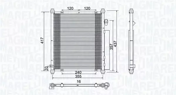 MAGNETI MARELLI CHŁODNICA KLIMATYZACJI 350203907000 