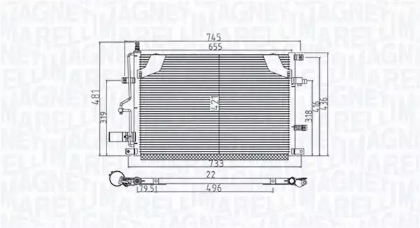 MAGNETI MARELLI CHŁODNICA KLIMATYZACJI 350203914000 