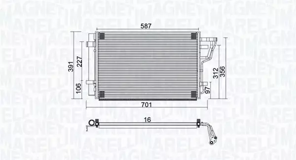 MAGNETI MARELLI CHŁODNICA KLIMATYZACJI 350203951000 