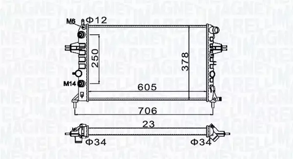 MAGNETI MARELLI CHŁODNICA SILNIKA 350213158200 