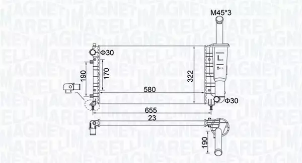 MAGNETI MARELLI CHŁODNICA SILNIKA 350213183600 