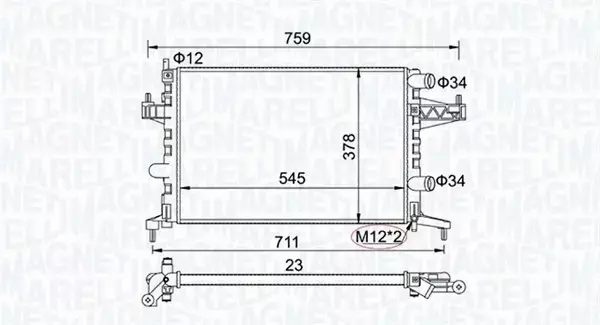 MAGNETI MARELLI CHŁODNICA SILNIKA 350213829000 