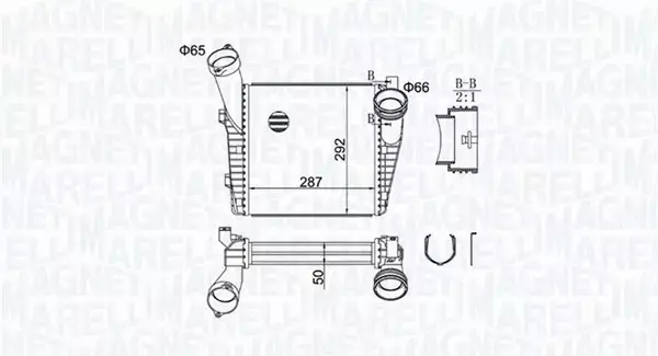 MAGNETI MARELLI CHŁODNICA INTERCOOLER 351319204400 