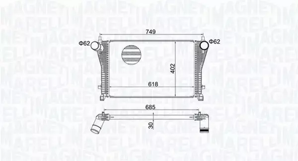 MAGNETI MARELLI CHŁODNICA INTERCOOLER 351319205370 