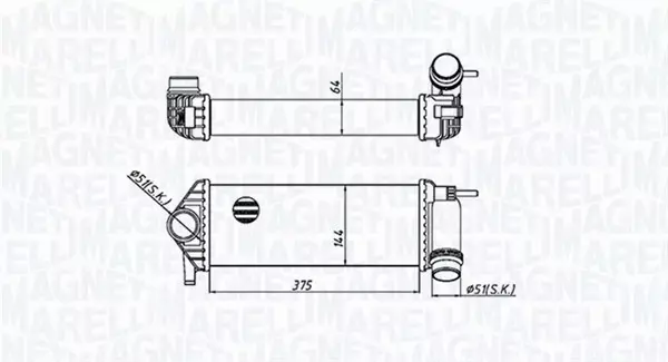 MAGNETI MARELLI CHŁODNICA INTERCOOLER 351319205510 