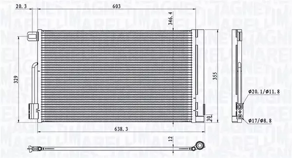 MAGNETI MARELLI CHŁODNICA KLIMATYZACJI 350203611000 