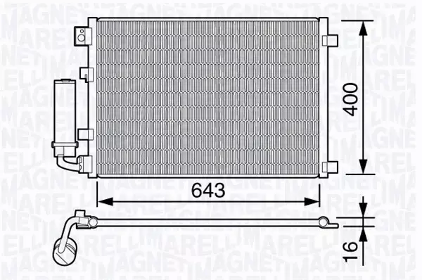 MAGNETI MARELLI CHŁODNICA KLIMATYZACJI 350203670000 