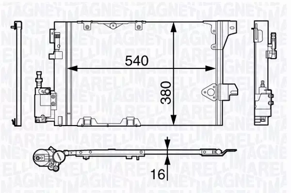 MAGNETI MARELLI CHŁODNICA KLIMATYZACJI 350203703000 