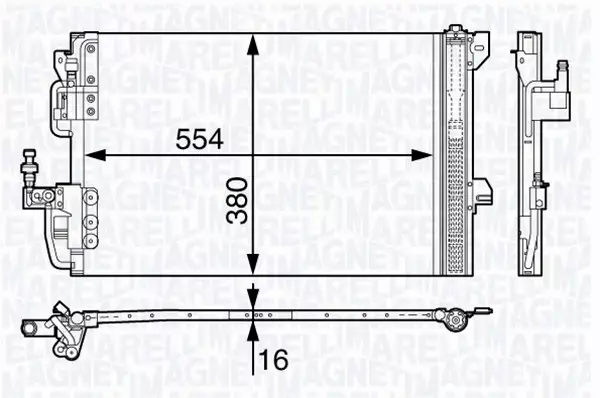 MAGNETI MARELLI CHŁODNICA KLIMATYZACJI 350203726000 
