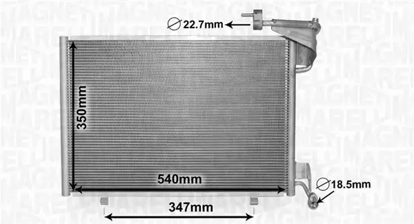 MAGNETI MARELLI CHŁODNICA KLIMATYZACJI 350203870000 