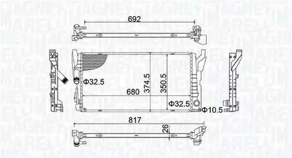 MAGNETI MARELLI CHŁODNICA SILNIKA 350213202800 