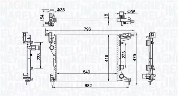 MAGNETI MARELLI CHŁODNICA SILNIKA 350213203300 