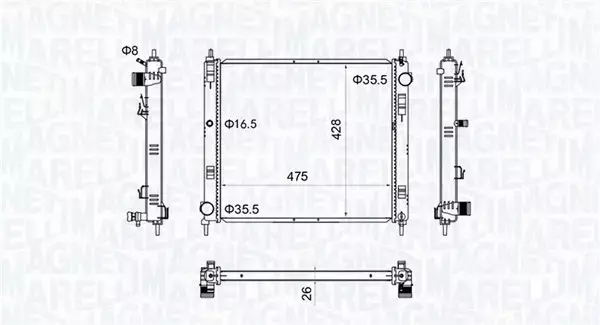 MAGNETI MARELLI CHŁODNICA SILNIKA 350213205500 