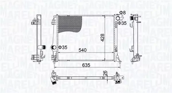 MAGNETI MARELLI CHŁODNICA SILNIKA 350213207400 