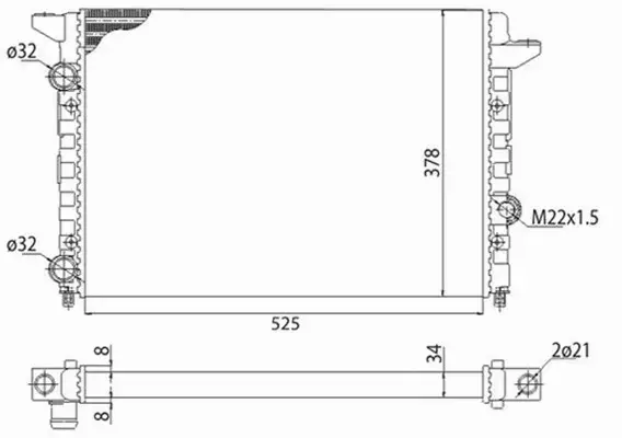 MAGNETI MARELLI CHŁODNICA SILNIKA 350213104403 