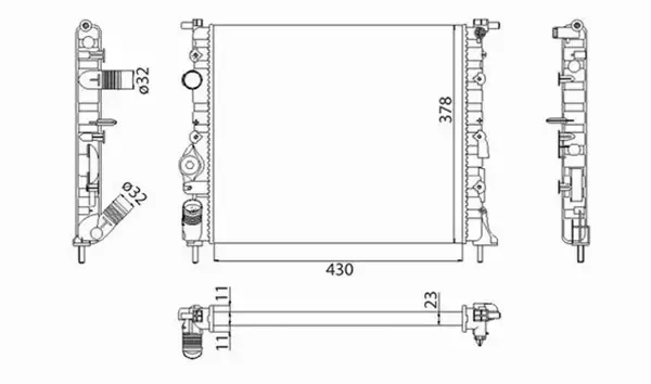 MAGNETI MARELLI CHŁODNICA SILNIKA 350213261003 