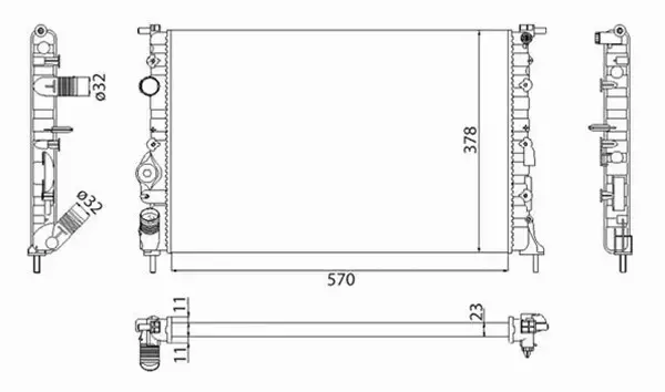 MAGNETI MARELLI CHŁODNICA SILNIKA 350213263003 