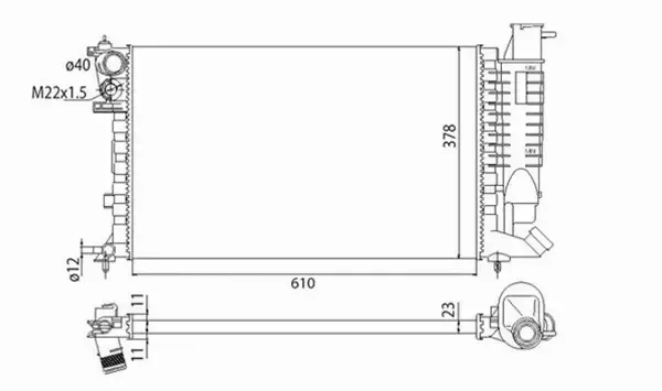 MAGNETI MARELLI CHŁODNICA SILNIKA 350213311003 