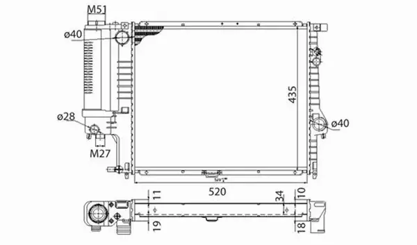 MAGNETI MARELLI CHŁODNICA SILNIKA 350213693003 