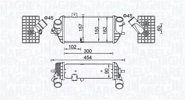 MAGNETI MARELLI CHŁODNICA INTERCOOLER 351319205690 