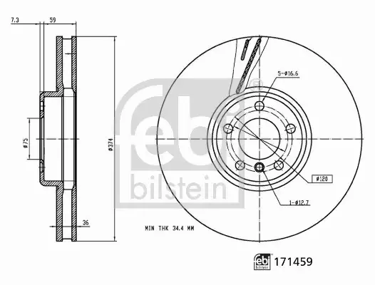 FEBI BILSTEIN TARCZA HAMULCOWA 171459 