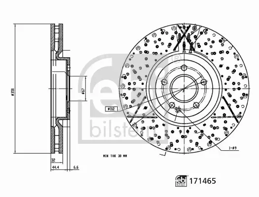 FEBI BILSTEIN TARCZA HAMULCOWA 171465 