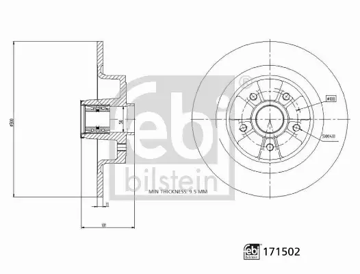 FEBI BILSTEIN TARCZA HAMULCOWA 171502 