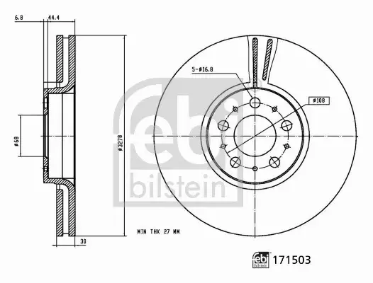 FEBI BILSTEIN TARCZA HAMULCOWA 171503 