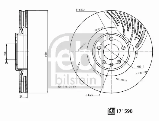 FEBI BILSTEIN TARCZA HAMULCOWA 171598 