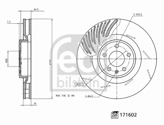 FEBI BILSTEIN TARCZA HAMULCOWA 171602 