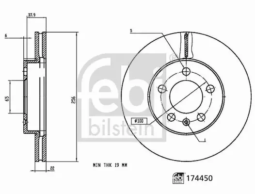 FEBI BILSTEIN TARCZA HAMULCOWA 174450 