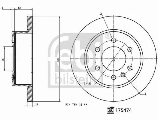 FEBI BILSTEIN TARCZA HAMULCOWA 175474 