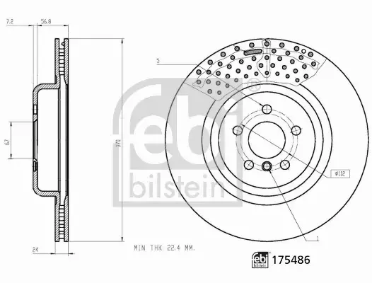 FEBI BILSTEIN TARCZA HAMULCOWA 175486 