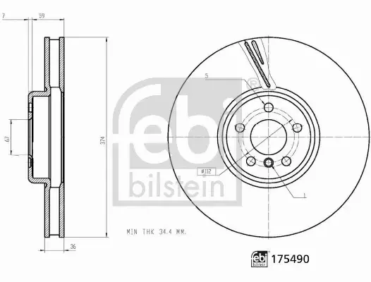 FEBI BILSTEIN TARCZA HAMULCOWA 175490 