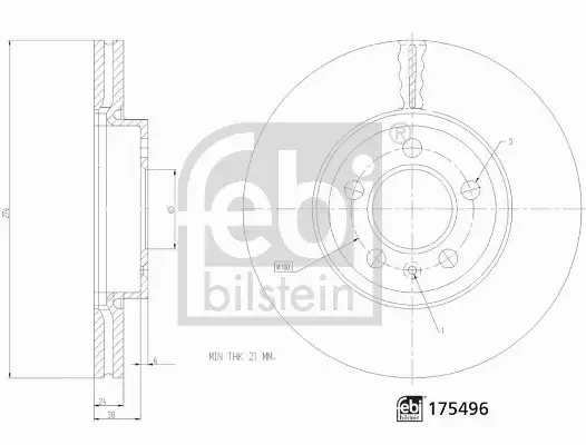 FEBI BILSTEIN TARCZA HAMULCOWA 175496 