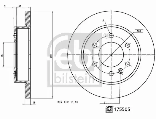 FEBI BILSTEIN TARCZA HAMULCOWA 175505 