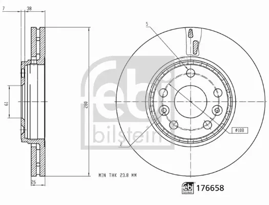 FEBI BILSTEIN TARCZA HAMULCOWA 176658 