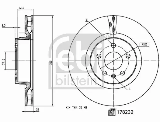 FEBI BILSTEIN TARCZA HAMULCOWA 178232 