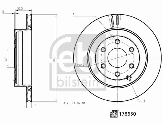 FEBI BILSTEIN TARCZA HAMULCOWA 178650 