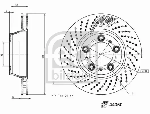 FEBI TARCZA HAMULCOWA 44060 