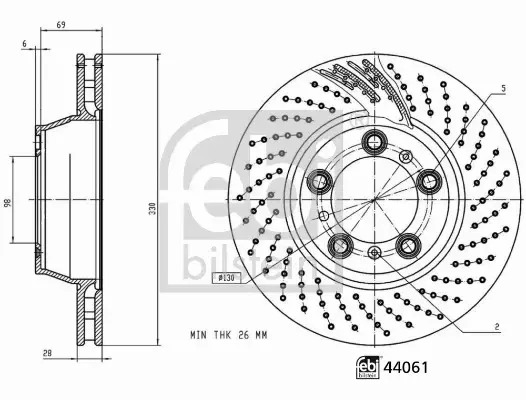 FEBI TARCZA HAMULCOWA 44061 