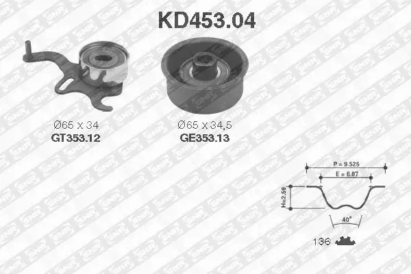 SNR ZESTAW PASKA ROZRZĄDU  KD453.04 