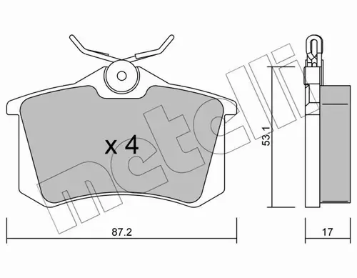 METELLI TARCZE+KLOCKI TYŁ VW POLO 9N 6R 230MM 