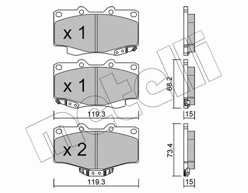 METELLI KLOCKI HAMULCOWE 22-0129-0 