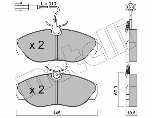 METELLI KLOCKI HAMULCOWE 22-0154-1 