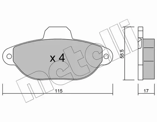 METELLI TARCZE+KLOCKI PRZÓD FIAT 500 PANDA 240MM 