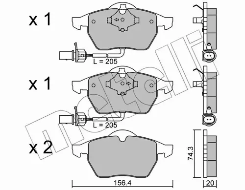 METELLI KLOCKI HAMULCOWE 22-0181-3 