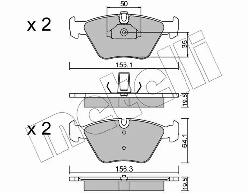 METELLI TARCZE+KLOCKI PRZÓD BMW 5 E39 296MM 