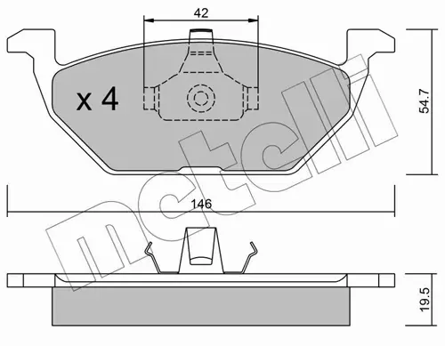 METELLI KLOCKI HAMULCOWE 22-0211-0 